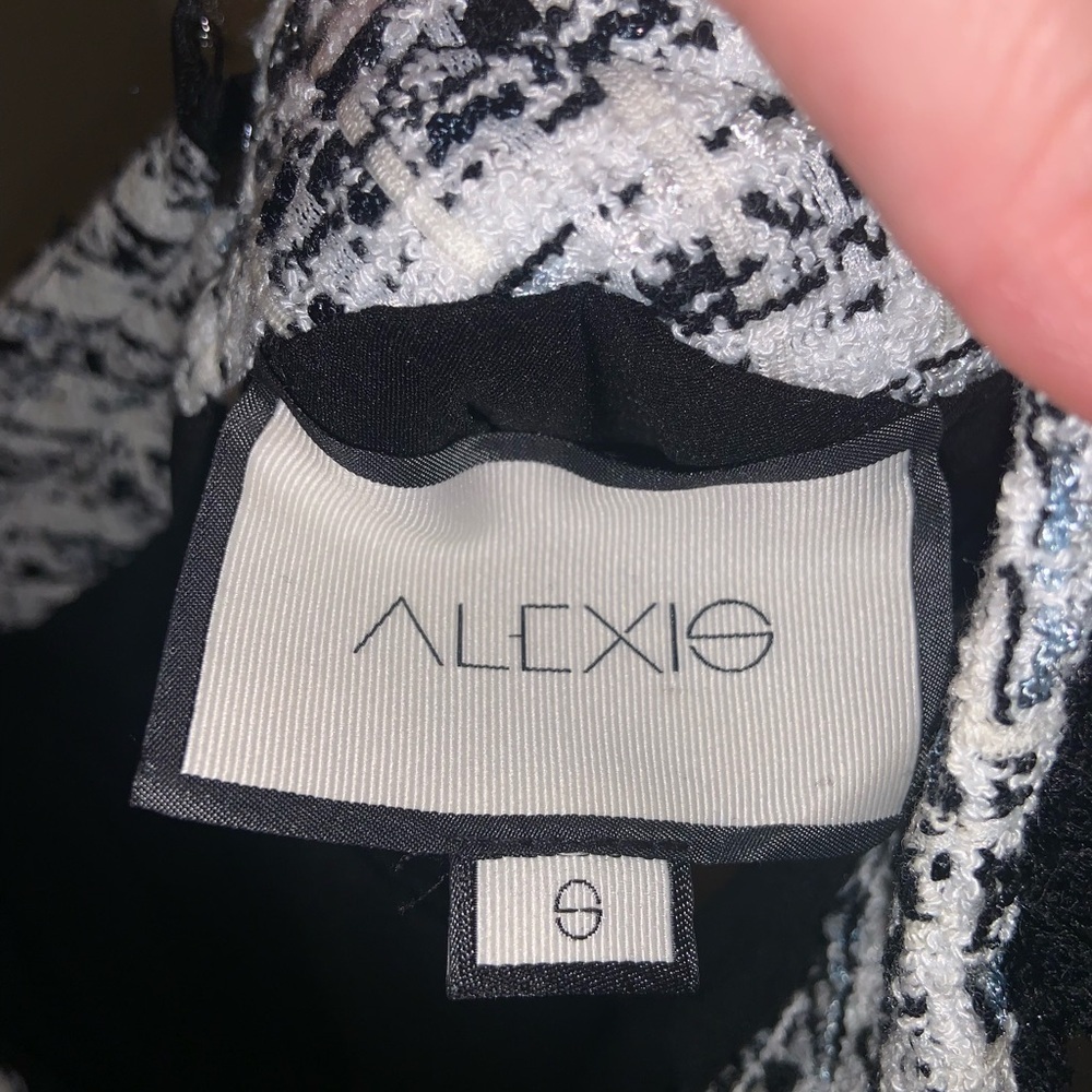 Alexis black white tweed skirt revolve classic winter boho designer casual $300 - Picture 7 of 9